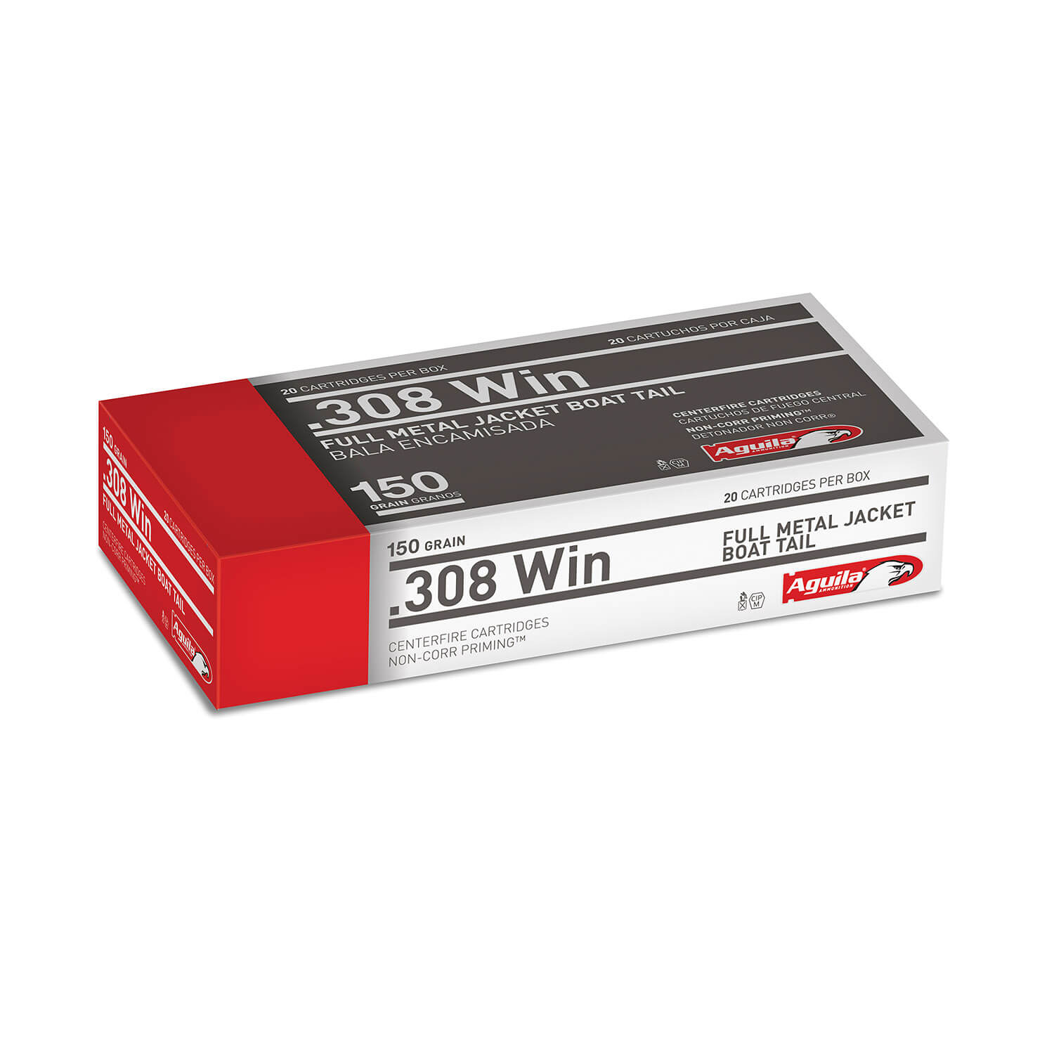 Munición Aguila, calibre .308Win, FMJ BT 150 grains