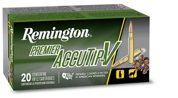 Munición Remington, calibre .243Win, 75 grains, modelo Accutip, caja 20u.