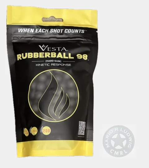 Balín Vesta Defense, calibre .50 (RUBBERBALL 98/ Goma de Alta Densidad) Bolsa con 200u.