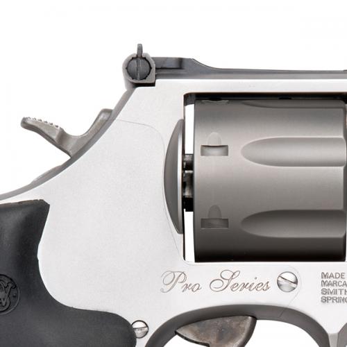 Revólver Smith & Wesson, modelo 986 Pro Series, calibre 9MM, cañón 5'', capacidad 7Rd.