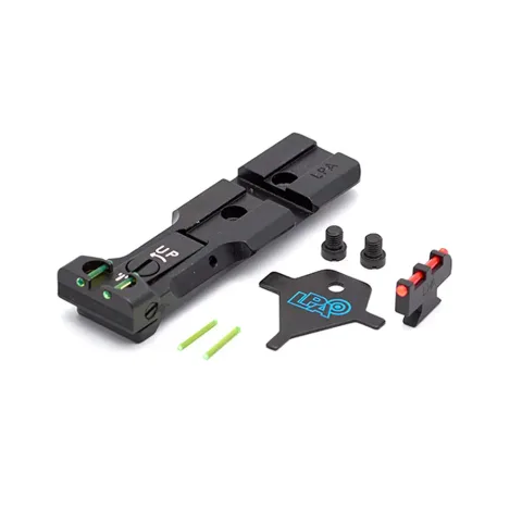 Alza mira negra, con fibra optica, marca LPA, para Rev. S&W