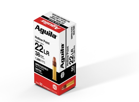 Munición Águila, Hollow Point, calibre .22LR, 38 grains