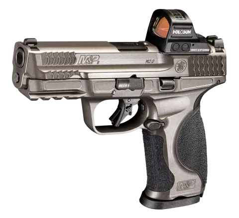 Pistola marca Smith & Wesson modelo M&P9 Metal 2.0, calibre 9MM, con dos cargadores de 17Rds y Mira Red Dot Holosun HS407C X2