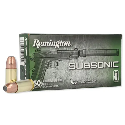 Munición Remington, calibre 9MM, Subsonic 147 Grains, caja 50u.