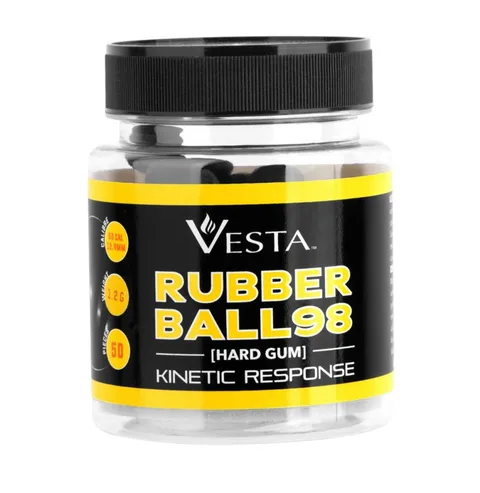 Balín Vesta Defense, calibre .50 (RUBBERBALL 98/ Goma de Alta Densidad) Frasco con 50u.