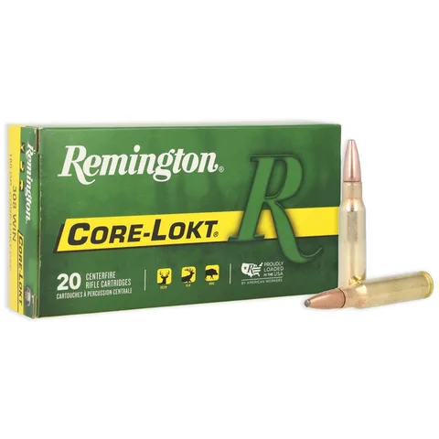 Munición Remington, calibre .308 Win, Core-Lokt 180 grains, caja 20u.