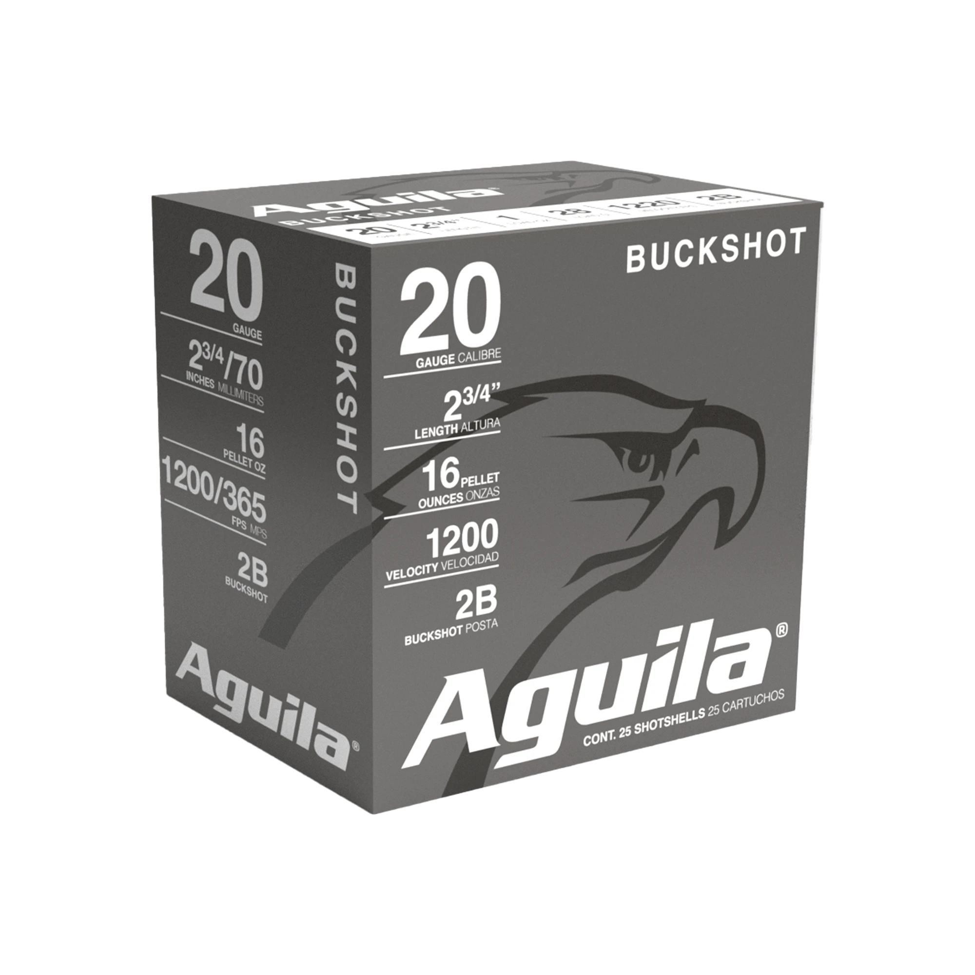 Cartucho Aguila, calibre 20, Buckshot