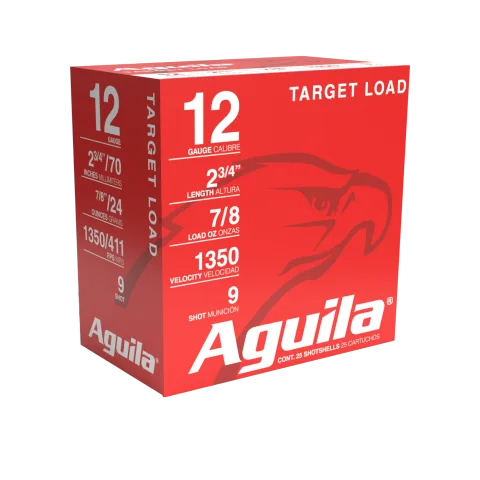Cartucho Aguila, calibre 12, 2 3/4 IN. | 1 1/8 OZ | Mun. 9, 24 gramos