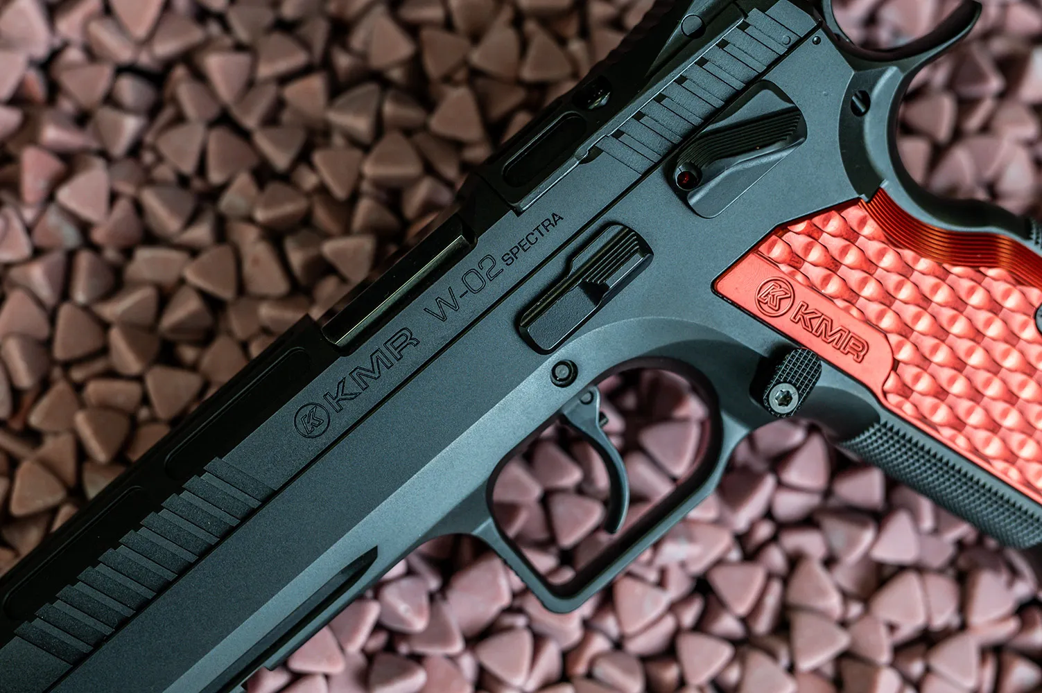 Pistola KMR Precision Arms, modelo W-02 SPECTRA X OR, calibre 9mm, capacidad 17+1Rds. Cañón de 5''.