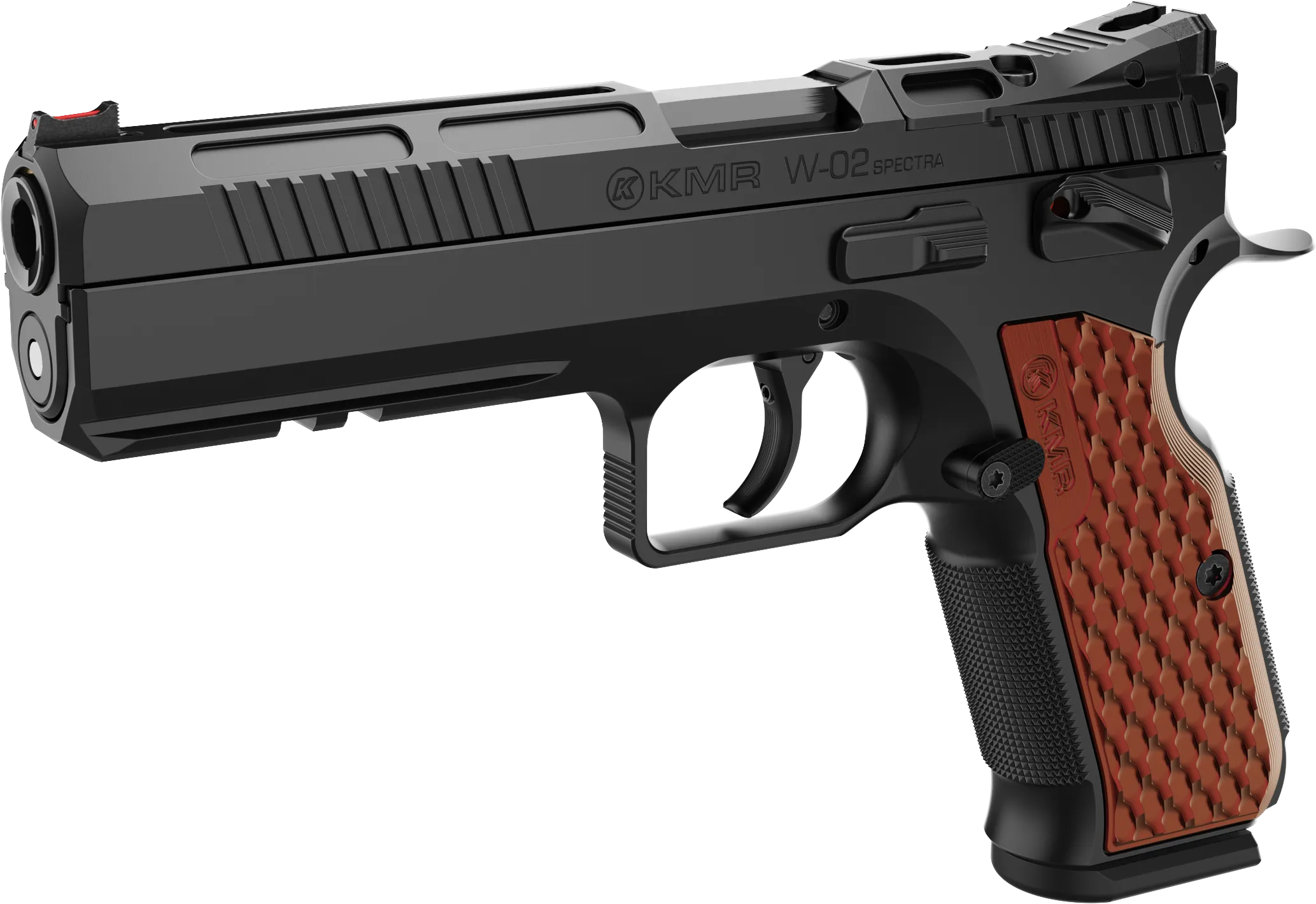 Pistola KMR Precision Arms, modelo W-02 SPECTRA X OR, calibre 9mm, capacidad 17+1Rds. Cañón de 5''.