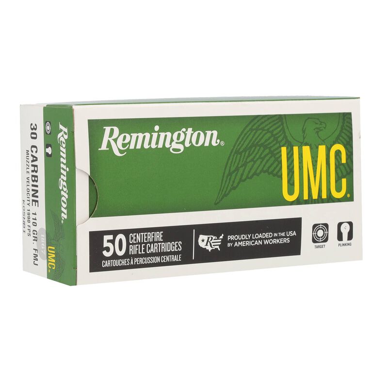 Munición Remington, calibre .30 Carabina, 110 grains, UMC FMJ
