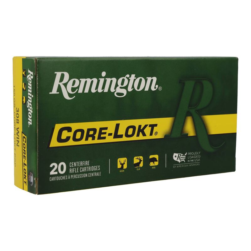 Munición Remington, calibre .308 Win, Core-Lokt PSP, 150 grains