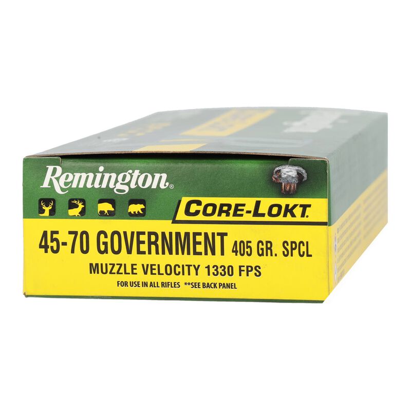 Munición Remington, calibre 45-70 Goverment, Core-Lokt SP, 405 grains