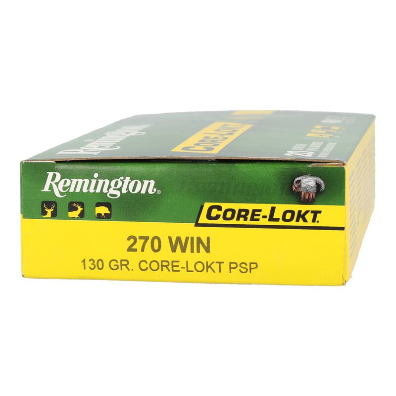 Munición Remington, calibre .270 Win, modelo Core Lokt, 130 grains