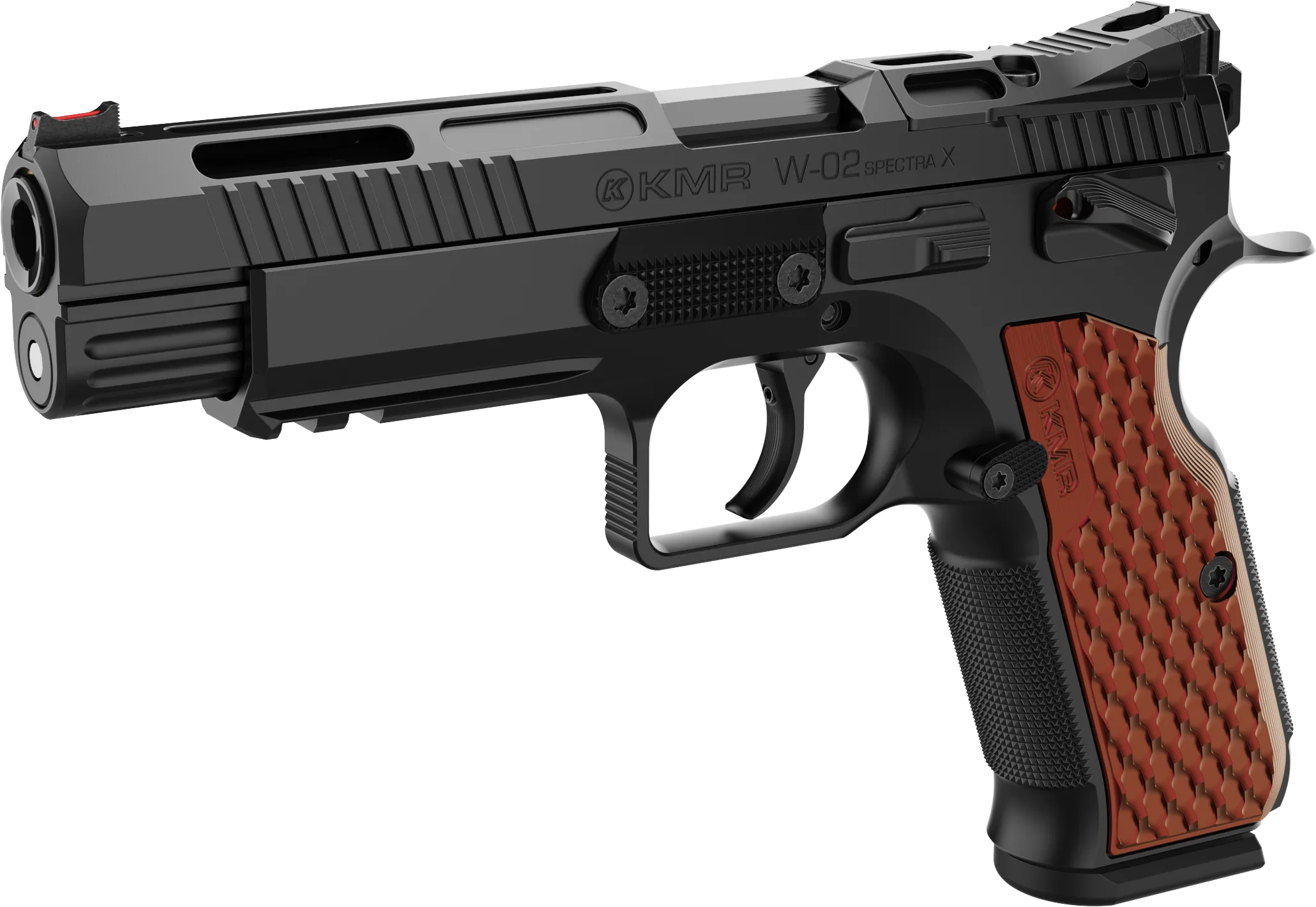 Pistola KMR Precision Arms, modelo W-02 SPECTRA X OR, calibre 9mm, capacidad 17+1Rds. Cañón de 5''.
